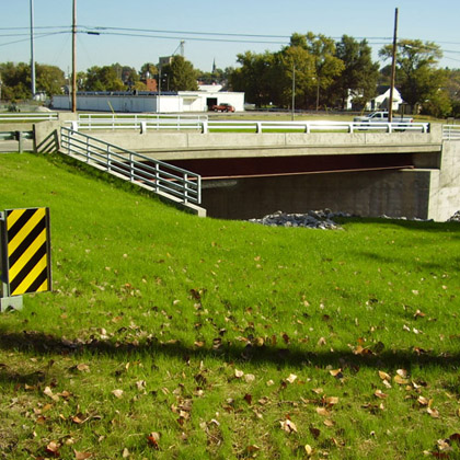 Belleville Bridge (Belleville, Ill.) - Removal of existing structure and construction of 81 foot steel girder structure, removal and replacment of storm sewers, sidewalks and sanitary sewers, construction of retaining walls and replacment approach pavement.