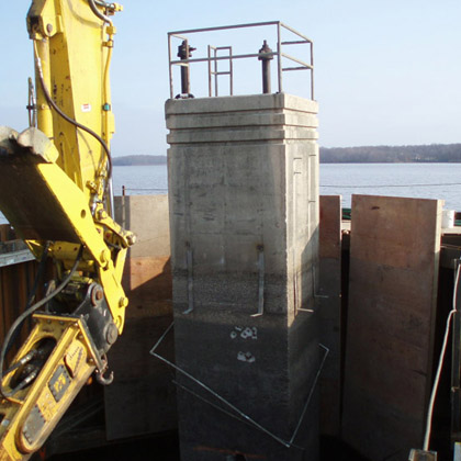 Highland Silver Lake (Highland, Ill.) - Repair of low-level outlet on Silver Lake dam.